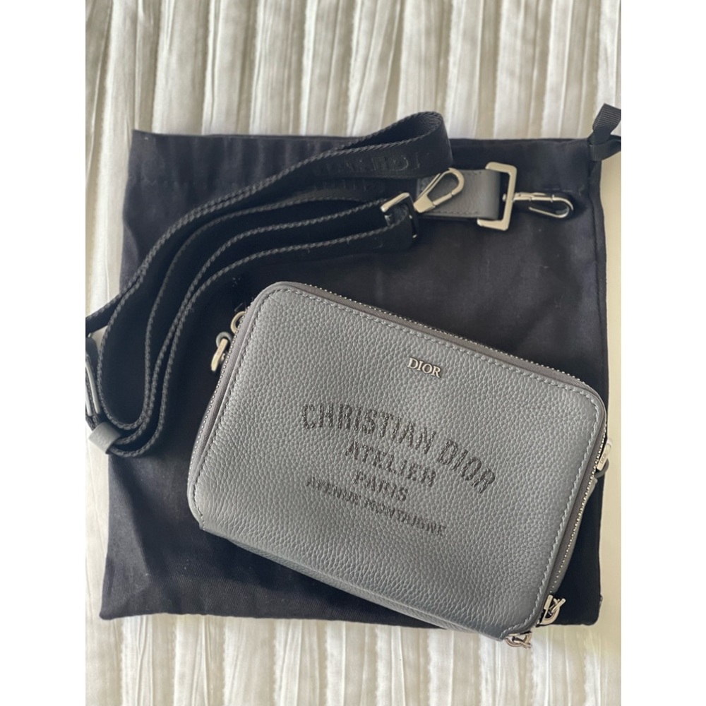 Dior Men’s Grained Calfskin Messenger Pouch